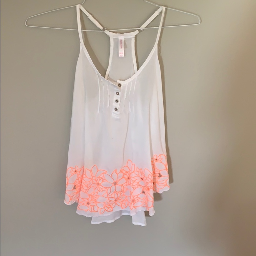 White tank top with flowers